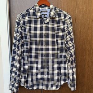 Banana Republic Navy and White Checkered Shirt